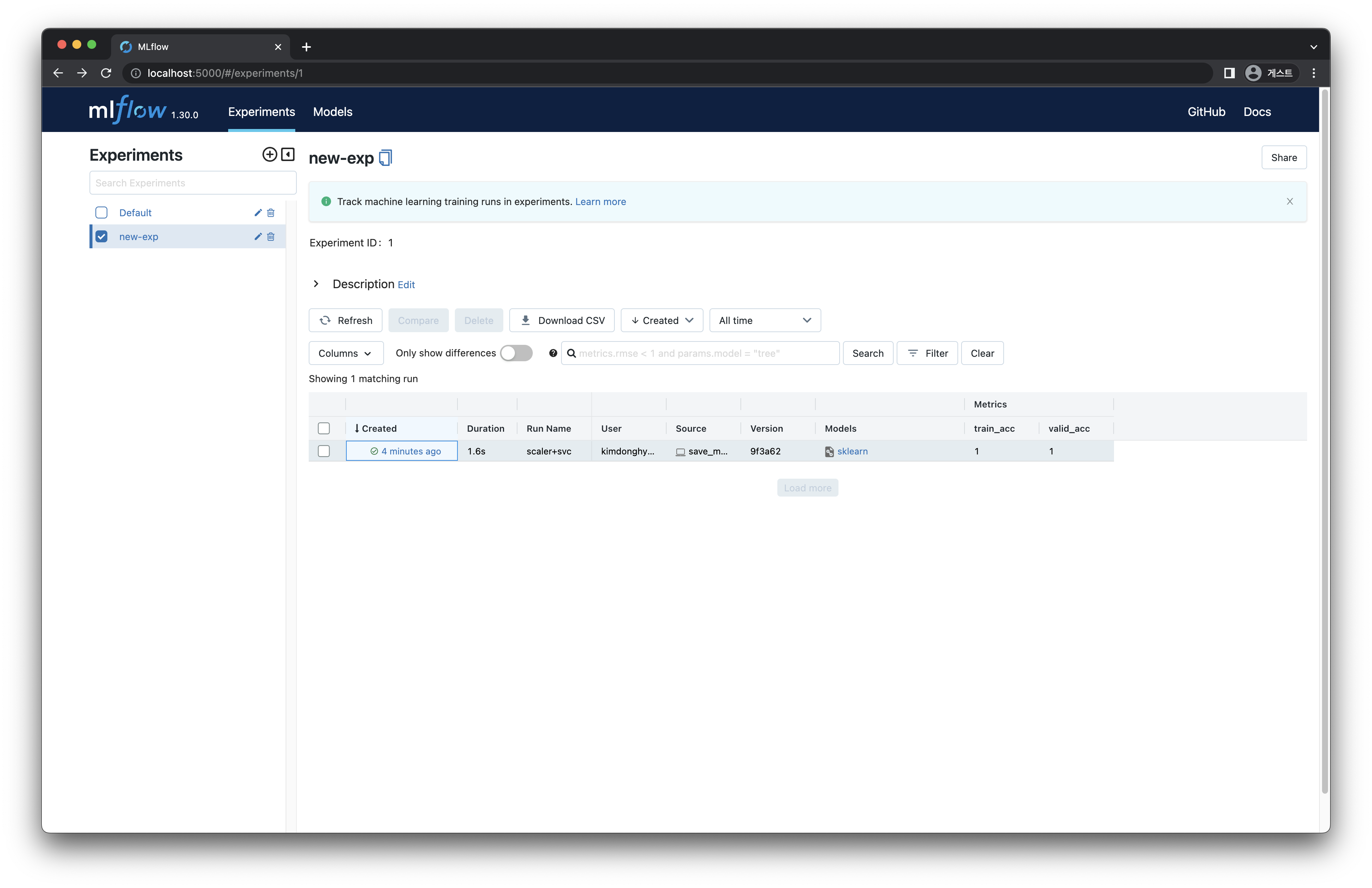 MLflow ui-1