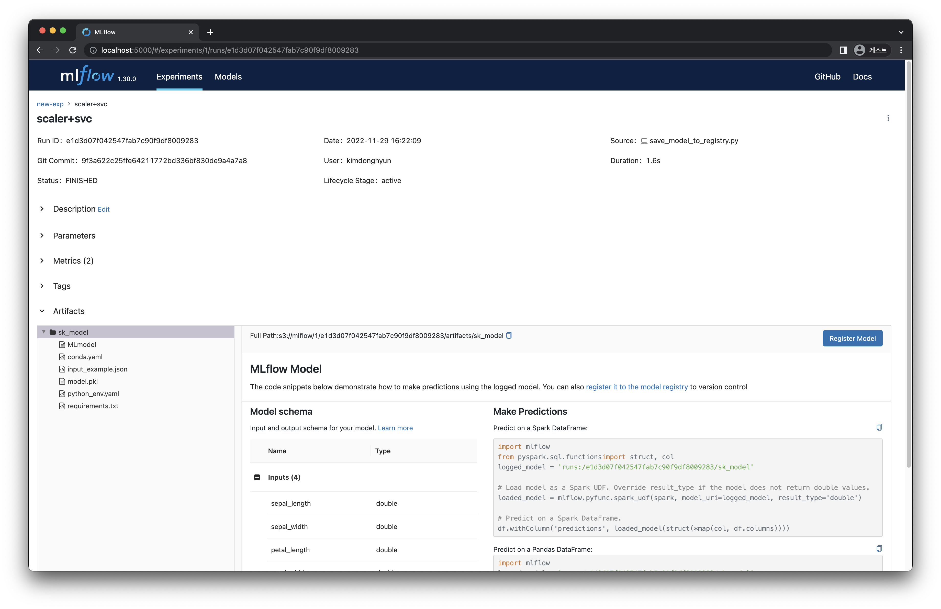 MLflow ui-2